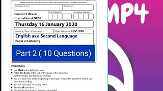 IGCSE 2020 Jan Exams by Pearson Edexcel Listening 🎧 part 2 [upl. by Ahsenahs815]