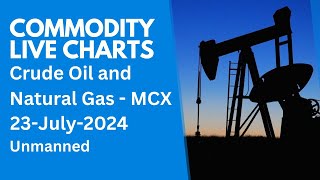 Crude Oil amp Natural Gas  MCX  Live Market Charts  23July2024  Unmanned [upl. by Ariada479]