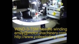 Three needle winding machine WIND 3 TSM for a 6 poles stator demo [upl. by Mackler]