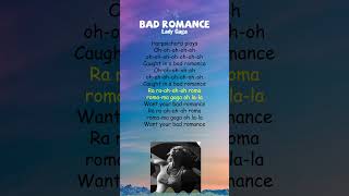 Lady Gaga  Bad Romance Lyrics shorts [upl. by Blondie]