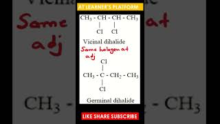 Vicinal and Geminal dihalideshorts chemistry shortvideo organicchemistry [upl. by Lyrpa]