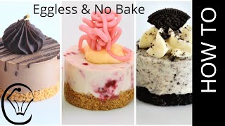 3 EASY Mini Cheesecakes No Bake Eggless Chocolate Raspberry Oreo [upl. by Kirsti215]