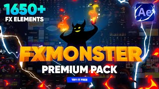 FX MONSTER  Premium Pack 1650 2D FX Elements [upl. by Aloke]