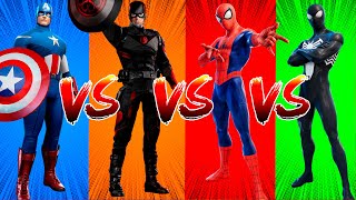 SUPERHERO COLOR DANCE CHALLENGE Captain America vs Hydra Captain vs SpiderMan vs Venom SpiderMan [upl. by Ledah]