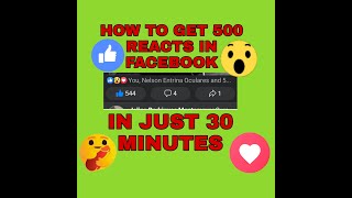 PAANO MAGKAROON NG 500 REACT SA FACEBOOK IN JUST 30 MINUTES [upl. by Christophe]