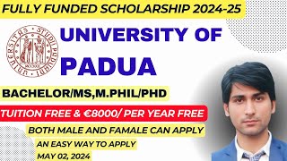 University of PadovaPadua Fully Funded Scholarship 202425┃Italy Scholarship 2024┃Italy scholarship [upl. by Nirhtak]