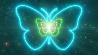 Beautiful Butterfly Neon Lights Tunnel Fast Abstract Glow Particles 4K TikTok Trend Background [upl. by Joellyn]