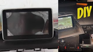 Mazda  How To CRACKED multimedia TOUCH screen GLASS replace [upl. by Sims]