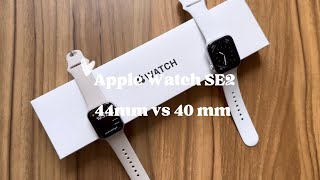 Apple Watch SE2 44mm vs 40mm size comparison on small wrist [upl. by Elram]