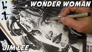 Jim Lee drawing Wonder Woman Smear [upl. by Ahsinom171]