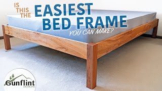 Super Simple Queen Bed Frame  DIY In A Day [upl. by Lorrad]