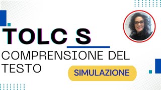 SIMULAZIONE TOLC S Scienze test comprensione del testo [upl. by Eceinahs]