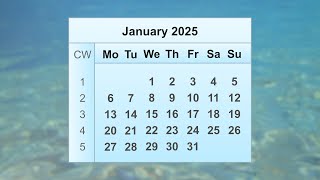 January 2025 Calendar [upl. by Festa333]