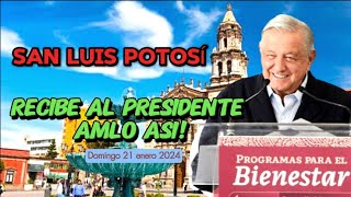 AMLO ES RECIBIDO CON ALEGRIA EN SAN LUIS POTOSI amlo sanluispotosi mexico bienestar [upl. by Immanuel]