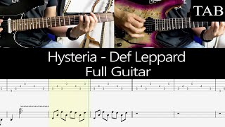 HYSTERIA  Def Leppard Phil Collen amp Steve Clark FULL guitar cover  TAB [upl. by Carola]