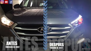 RETROFIT HEADLIGHTS HYUNDAI TUCSON IX 2017 DEVIL EYES LED [upl. by Nedaj]