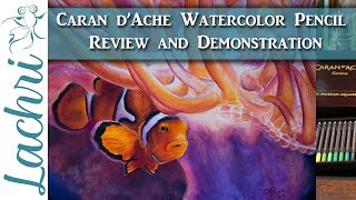 Caran dAche Museum Aquarelle watercolor pencil review amp demo  Lachri [upl. by Name]