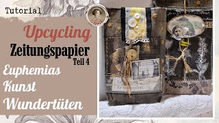 UPCYCLING Zeitungspapier ✤ Grungy Kunst Wundertüten ✤ Einfache Papiertüte falten ✤ DIY [upl. by Revell]