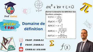 1 bac smsc ex généralité sur les fonctions  1 domaine de définition [upl. by Nnahs]