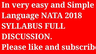 Nata 2018 syllabus [upl. by Nancy]