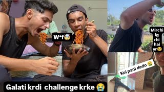 3X 🌶spicy noodles challenge wait for crazy reactions🤯 [upl. by Keir]