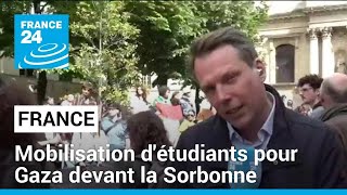 France  mobilisation détudiants pour Gaza devant la Sorbonne • FRANCE 24 [upl. by Barbee953]