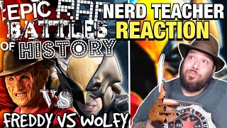 Freddy Krueger vs Wolverine  ERBreakdown History Teacher Reaction [upl. by Daloris13]