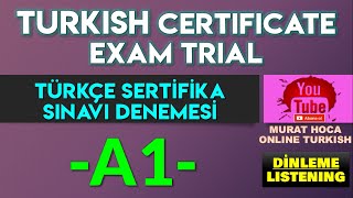 A1 Turkish Certificate Exam Listening  Contact For Turkish Lesson  A1 Türkçe Sertifika Sınavı [upl. by Kcirddahc]