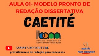 CAETITÉ  Modelo de redação dissertativa  IBAM concursocaetité redaçãoibam [upl. by Ynohtnakram614]