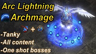 323 Arc Lightning Archmage is back One shot bosses  Path of Exile Affliction [upl. by Mari439]