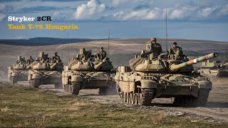 Hungarian Stryker Combat Vehicle and T72 Tank during Exercises in Hungary [upl. by Bradeord]