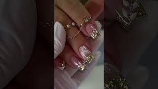 Flower nails ❤ design ❤nailsdesign treandingshort frenchforbeginner frenchtips reels flowers [upl. by Eachelle695]