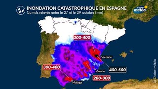 Inondations Spectaculaires en Espagne  A quoi est dû ce phénomène  LOrage a atteint 20 000 m [upl. by Riehl109]