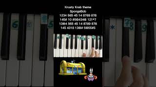 Krasty krab theme music from SpongeBob on piano🎹tutorial Тема Красти крабс из Губки Боба на пианино [upl. by Odnalo]