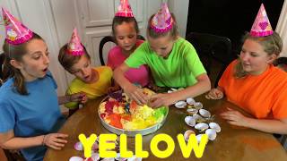 Learn English Colors Giant Ice Cream Surprise Eggs with Sign Post Kids [upl. by Richer885]