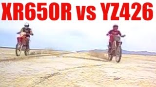 HONDA XR650R vs YAMAHA YZ426F RACE [upl. by Inig]