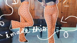 DIY flared pants easy how to transformation [upl. by Mast252]