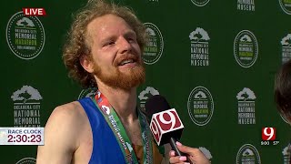 Oklahoma City Memorial Marathon Winner Al Maeder Talks About His Win [upl. by Nelleeus]