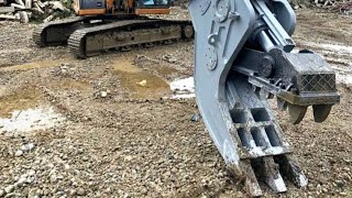 AJCE Europe APL30RV rotating Pulverizer in action on Liebherr excavator [upl. by Petra]