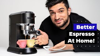 How To Make Better Coffee on Home Espresso Machine DeLonghi Dedica EC685 Tutorial [upl. by Kirstyn]