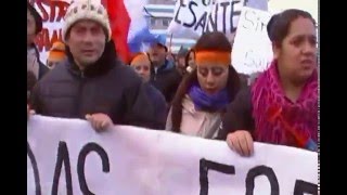 marcha de los operarios cesantes salmoneros en puerto montt [upl. by Aklim]