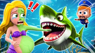 Mermaid Pregnant vs Zombi Shark 🦈😱  Here You Are 👀  More Funny Nursery Rhymes For Kids [upl. by Erdnassac]