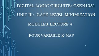 module3lecture4 Four variable KMap [upl. by Aninahs]