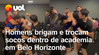 Briga em academia em Minas Gerais homens discutem e trocam socos durante treino veja vídeo [upl. by Aisatna]