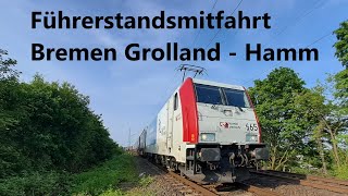 Führerstandsmitfahrt Bremen Grolland  Hamm Hbf über die Rollbahn durch Osnabrück und Münster Hbf [upl. by Erdda]