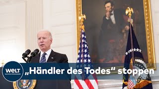 JOE BIDEN VERSCHÄRFT WAFFENGESETZE USPräsident will NullToleranz für illegale Waffenverkäufe [upl. by Namie]