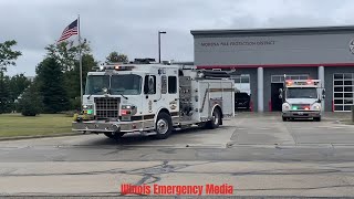 Mokena Fire District Engine 93 and Ambulance 93 Responding [upl. by Osmund]