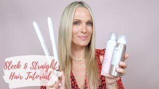 Sleek amp Straight Hair Tutorial  Molly Sims [upl. by Bondy]