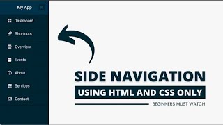 Sidebar Menu using HTML amp CSS mcawali motivation viral like [upl. by Iadam]