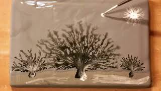 Making a Tile Painting with Dendritic Slip [upl. by Anaitit577]